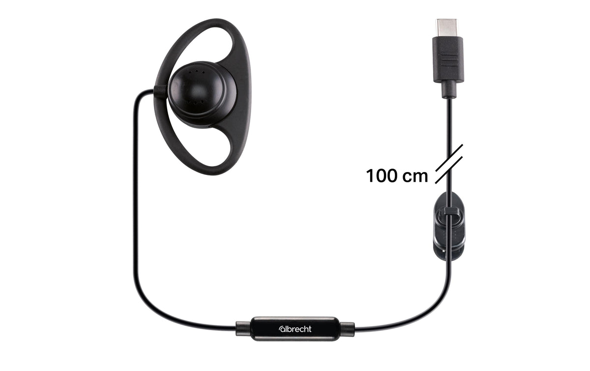 Albrecht Tectalk BIZ – D-Form Headset – PTT-Taste, Mikrofon – 1 m – Schwarz
