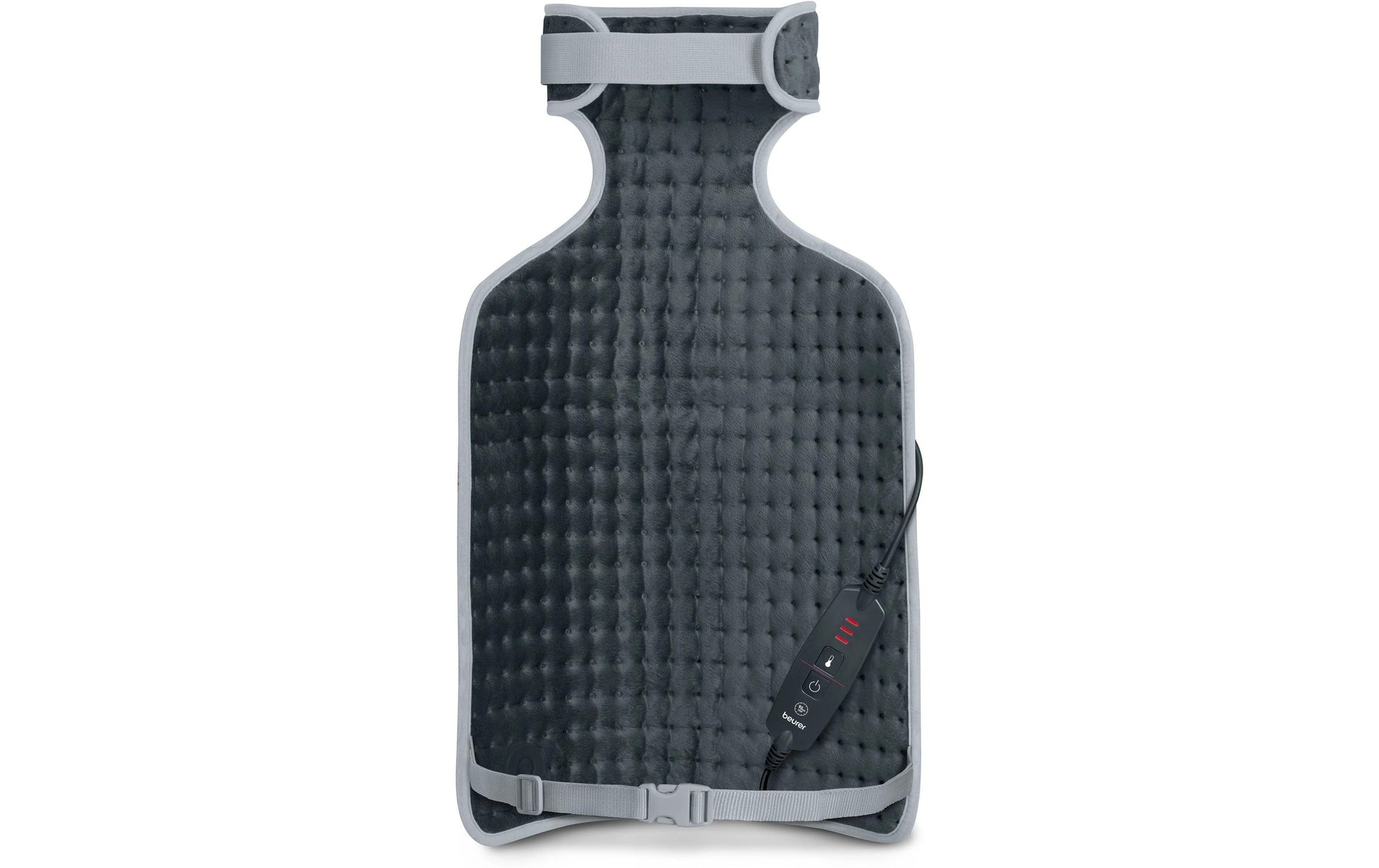 Beurer Schulterheizkissen HK64 – 100 W, Netzbetrieb – 64 × 42 cm – Grau, Fleece