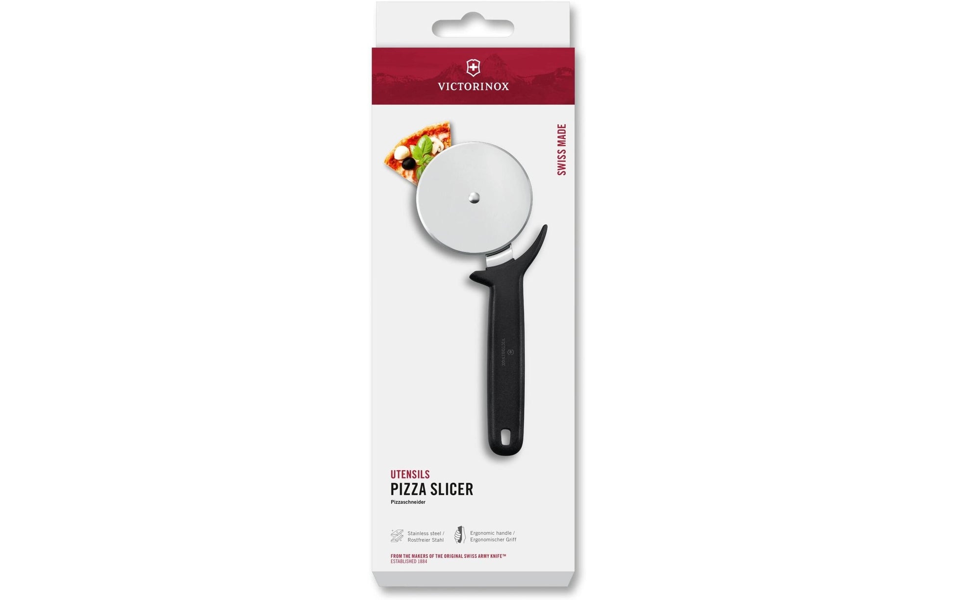 Victorinox Pizzaschneider Ø 8,5 cm, Länge 23 cm, Edelstahl/Kunststoff (PP), Schwarz