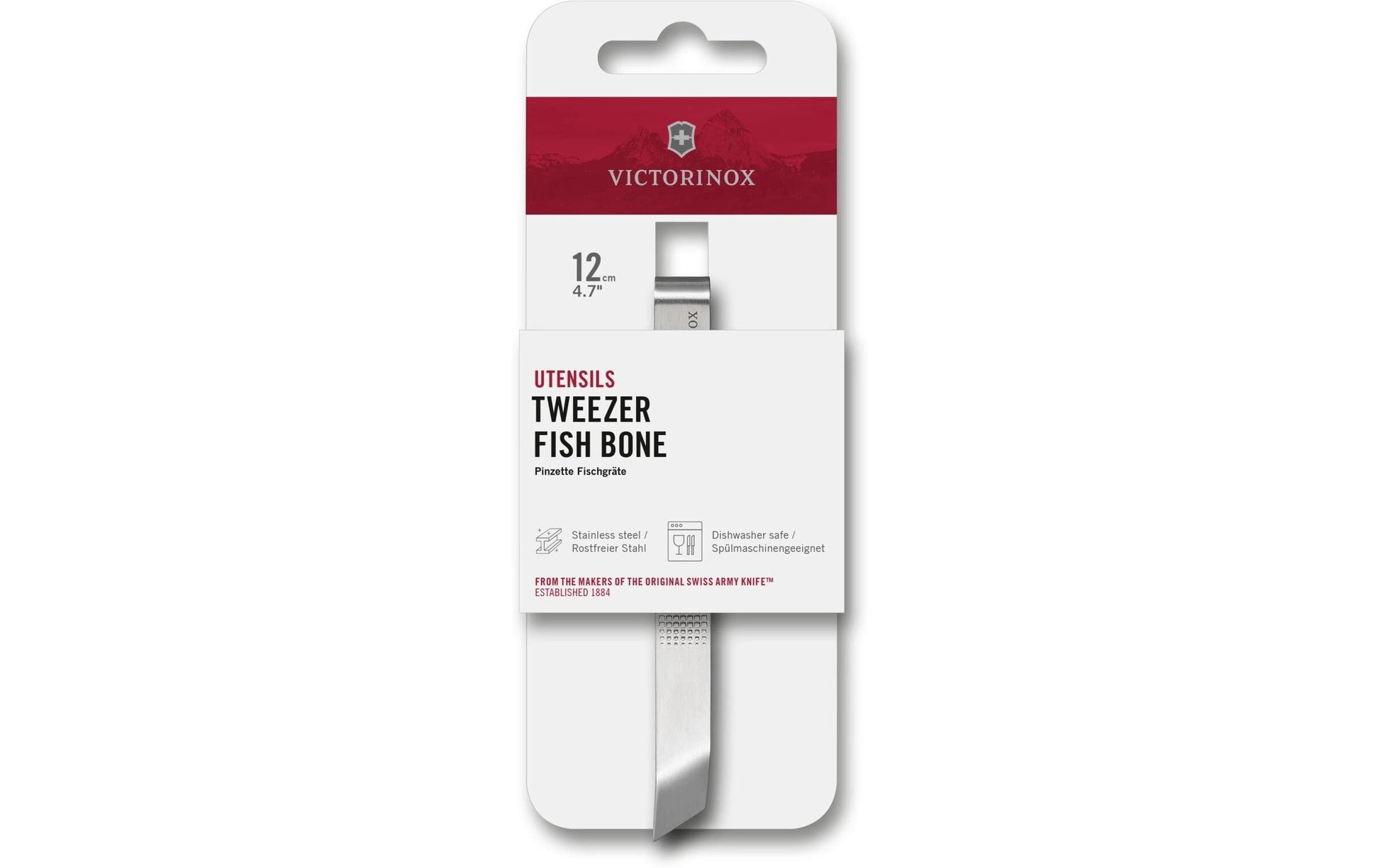 Victorinox Pinzette Fischgräte, 12 cm, Edelstahl, grau
