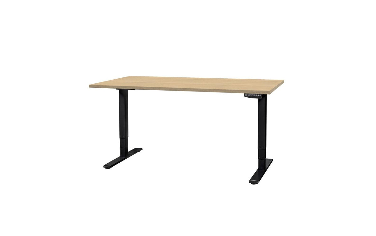Contini Höhenverstellbarer Tisch, 160 × 80 cm, 100 kg, Schwarz/Braun, Stahl