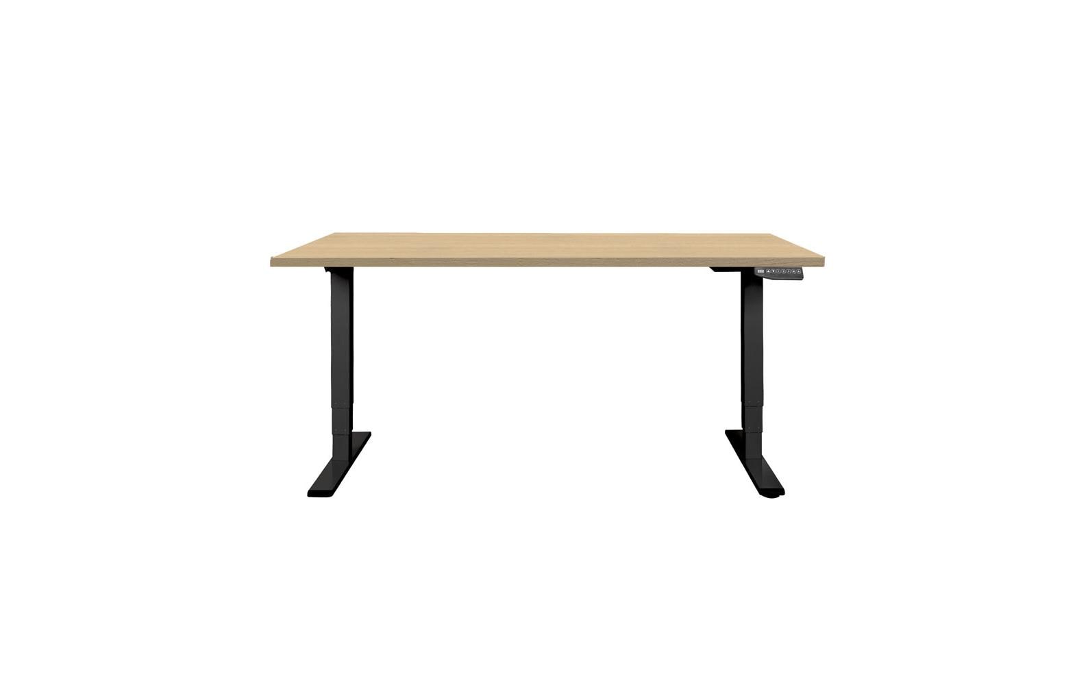Contini Höhenverstellbarer Tisch, 160 × 80 cm, 100 kg, Schwarz/Braun, Stahl