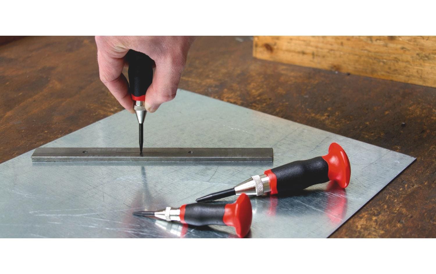 RENNSTEIG Automatischer Körner – 55 × 40 mm, 0,155 kg, verzinkter, nickelbeschichteter Stahl