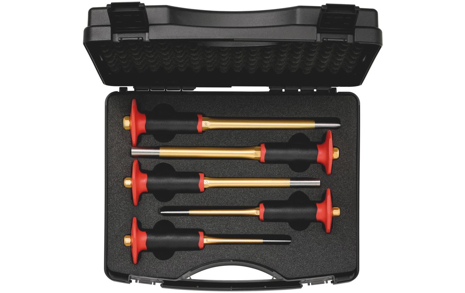 RENNSTEIG XXL Splintentreibersatz – 5-teilig, 8, 10, 12, 14, 16 mm, inkl. Kunststoffkoffer