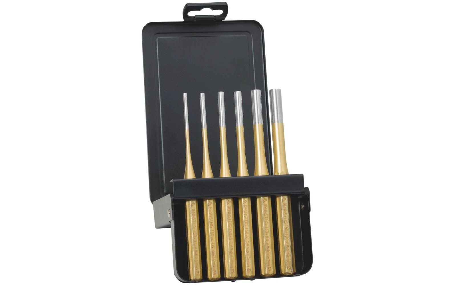 RENNSTEIG Splintentreibersatz 160 Splintentreiber-Set – 6-teilig, 3, 4, 5, 6, 8, 10 mm