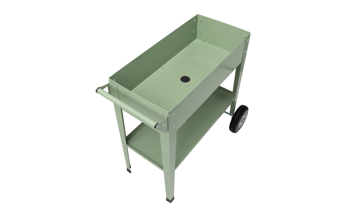 COCON Hochbeet mit Rädern 48,2 l – Metall – Mint – 500 × 800 × 850 mm