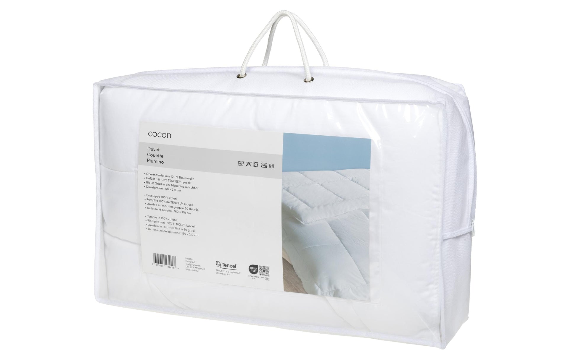 COCON Lyocell (TENCEL) Bettdecke – 160 × 210 cm – 1200 g – OEKO‑TEX Standard 100