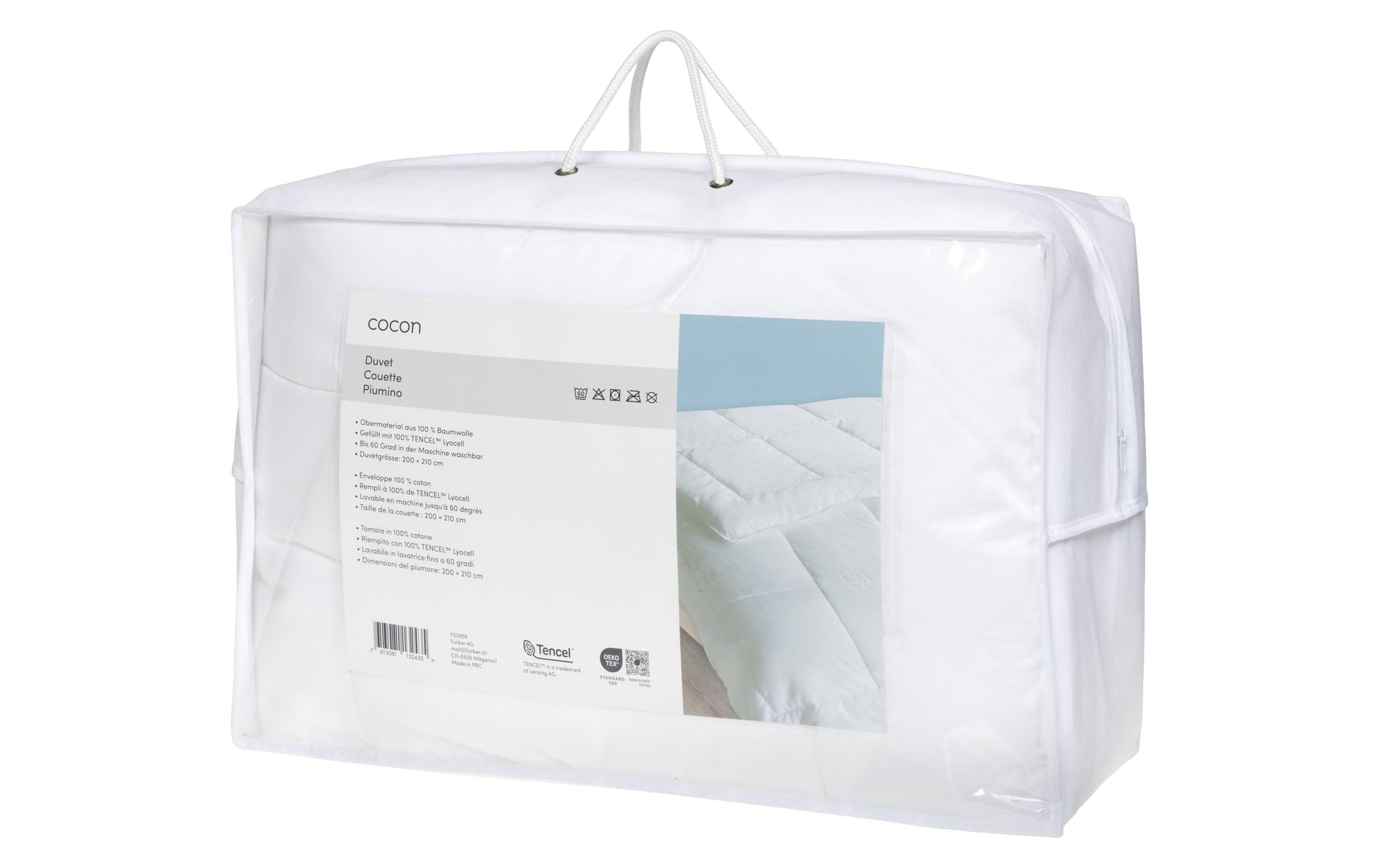 COCON Lyocell (TENCEL) Bettdecke – 200 × 210 cm – 1500 g