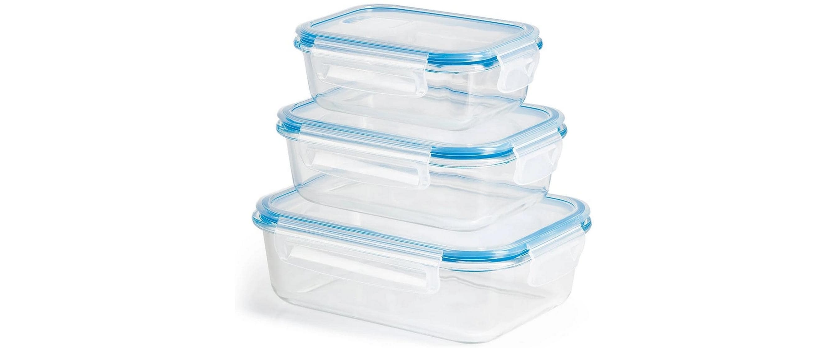 Gourmetmaxx Vorratsdose 1,5 l, Glas (Borosilikat)/PP/Silikon, Transparent/Blau