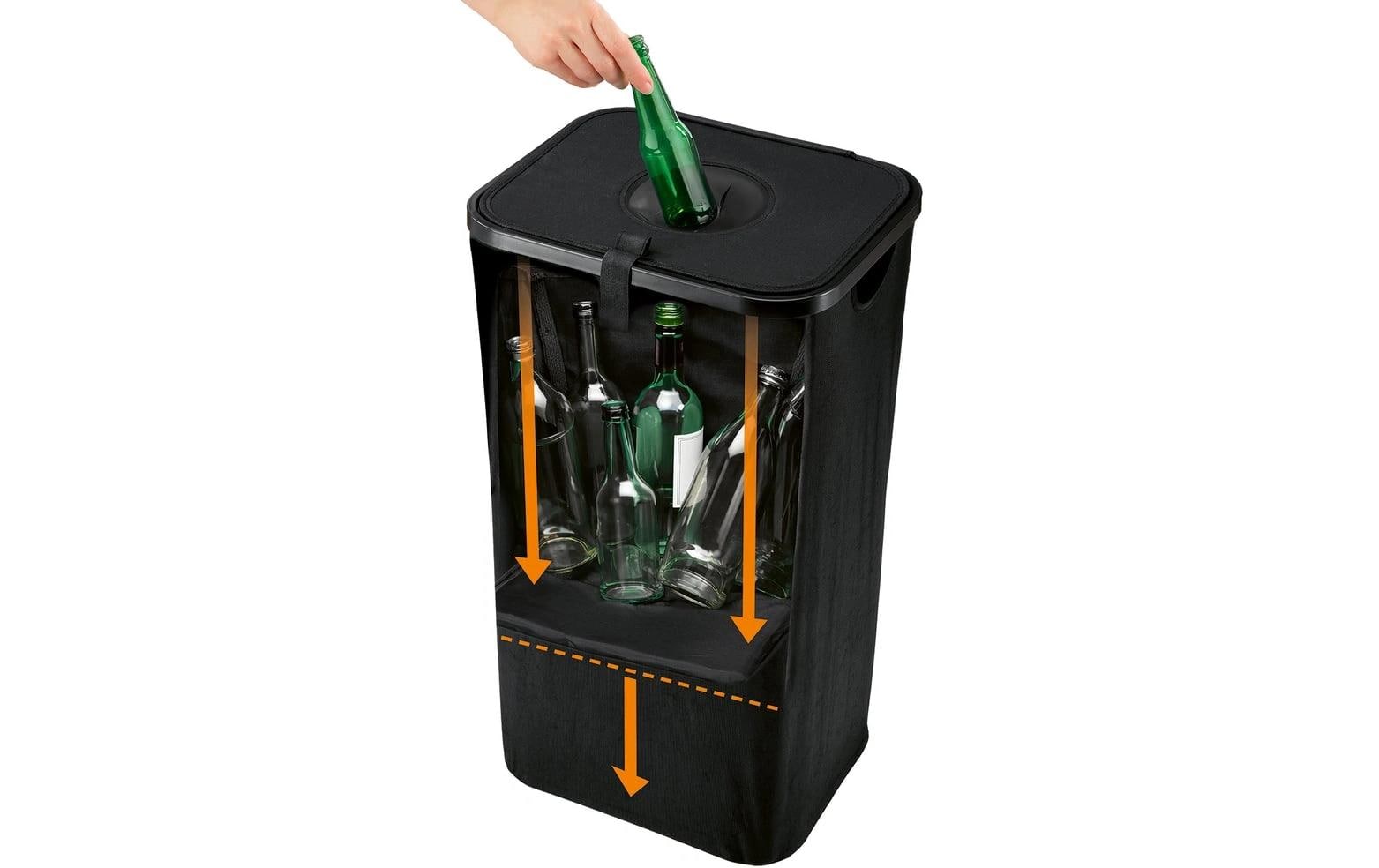 Easymaxx Sammelsack für PET-Getränkeflaschen – 100 l, schwarz, 325 × 740 × 400 mm
