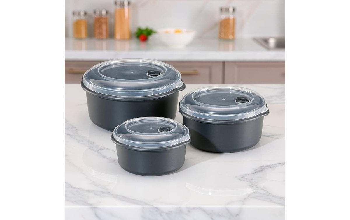 Gourmetmaxx Vorratsdose 650 ml/1 l/1,8 l, 19,5 × 21 × 10 cm, Polypropylen (PP), 3-teilig
