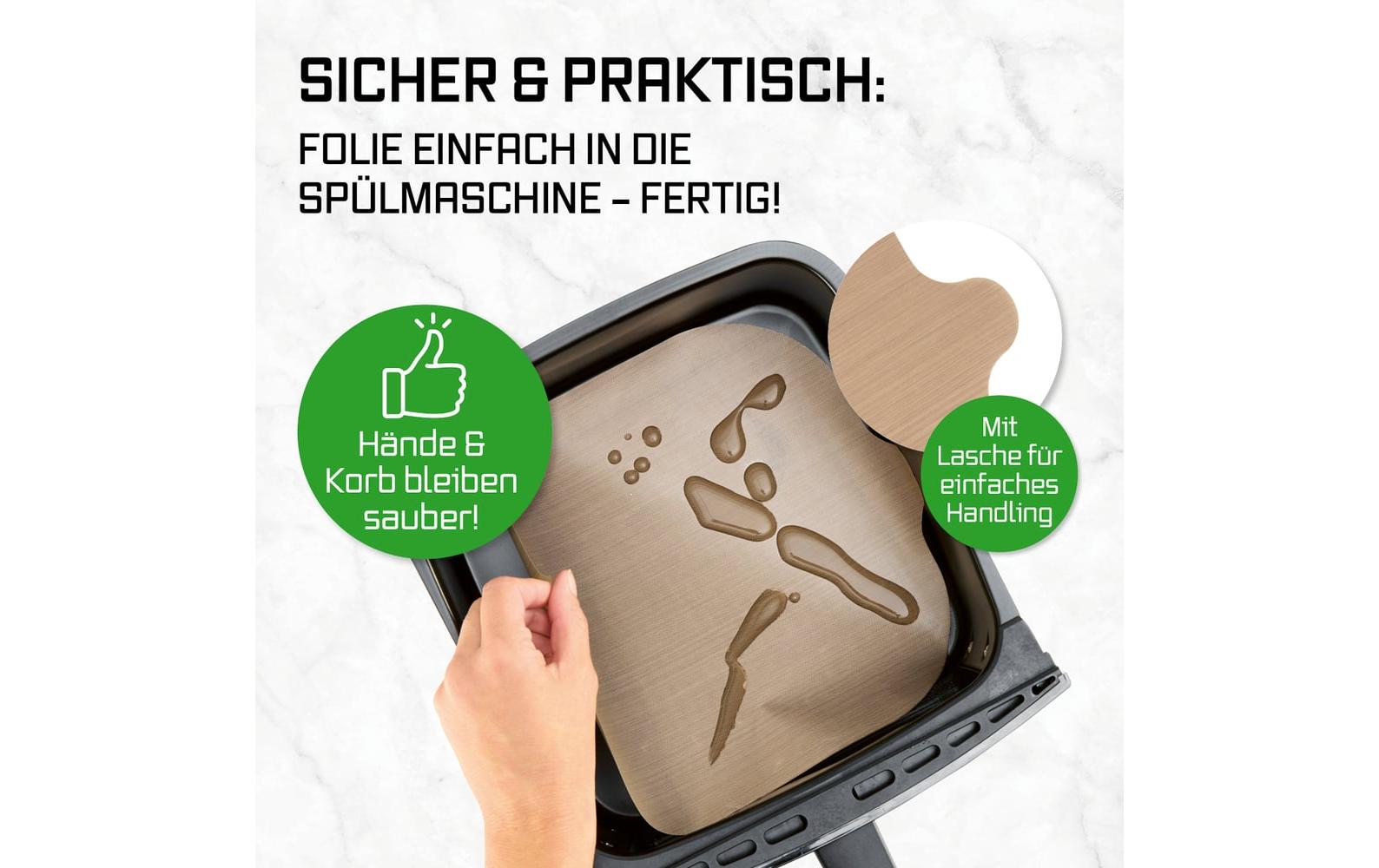 Easymaxx GOURMETmaxx – Backmatte 25 × 24 cm, Glasfasergewebe/PTFE, Braun, 2er-Set