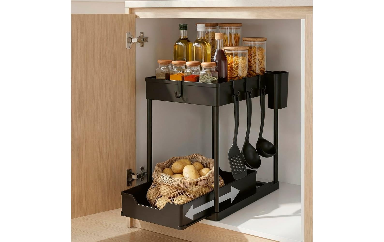 Easymaxx Schubladeneinsatz – schwarz – 215 × 360 × 395 mm