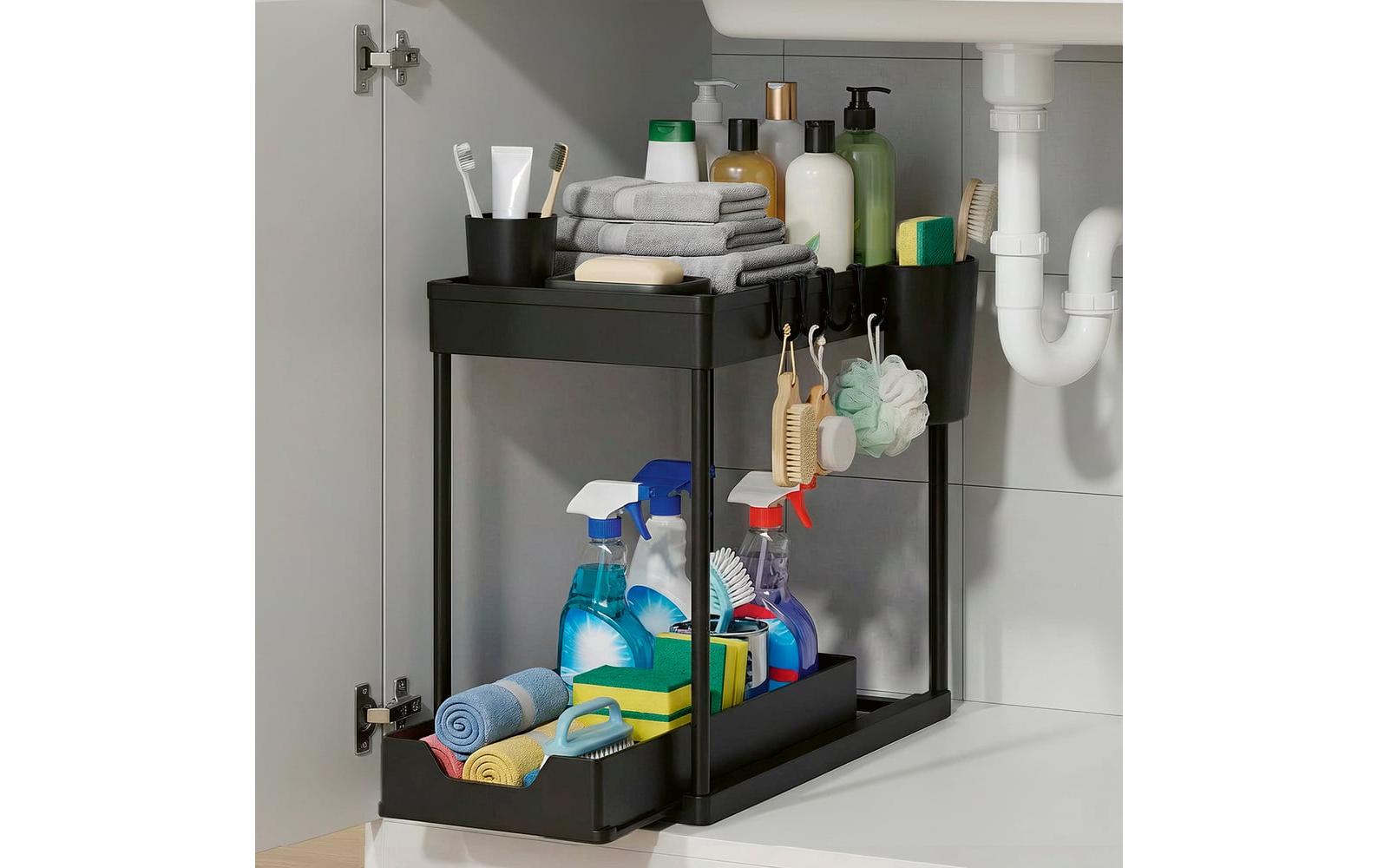 Easymaxx Schubladeneinsatz – schwarz – 215 × 360 × 395 mm