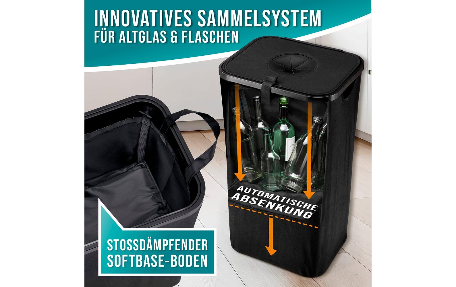 Easymaxx Sammelsack für PET-Getränkeflaschen – 100 l, schwarz, 325 × 740 × 400 mm