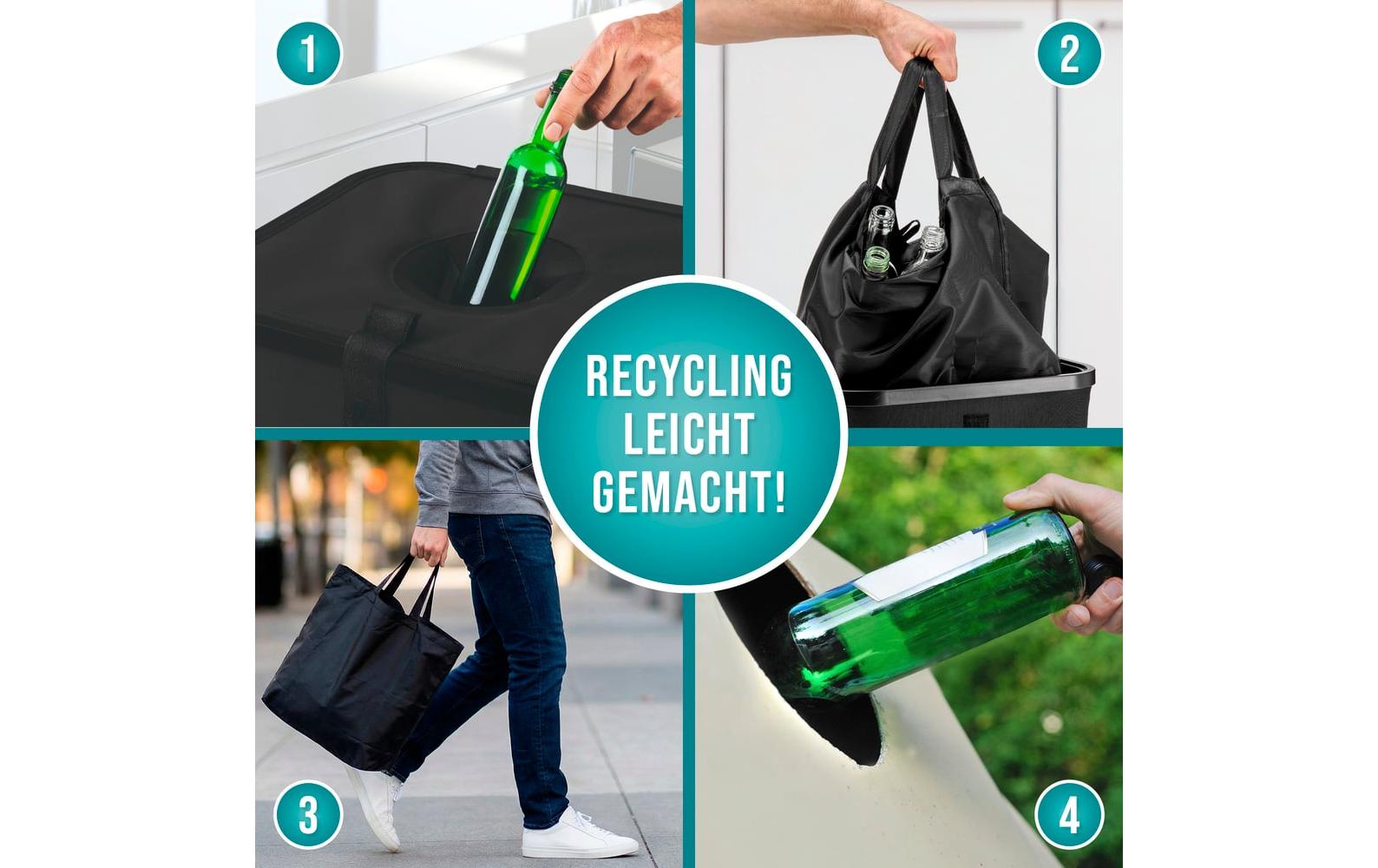 Easymaxx Sammelsack für PET-Getränkeflaschen – 100 l, schwarz, 325 × 740 × 400 mm