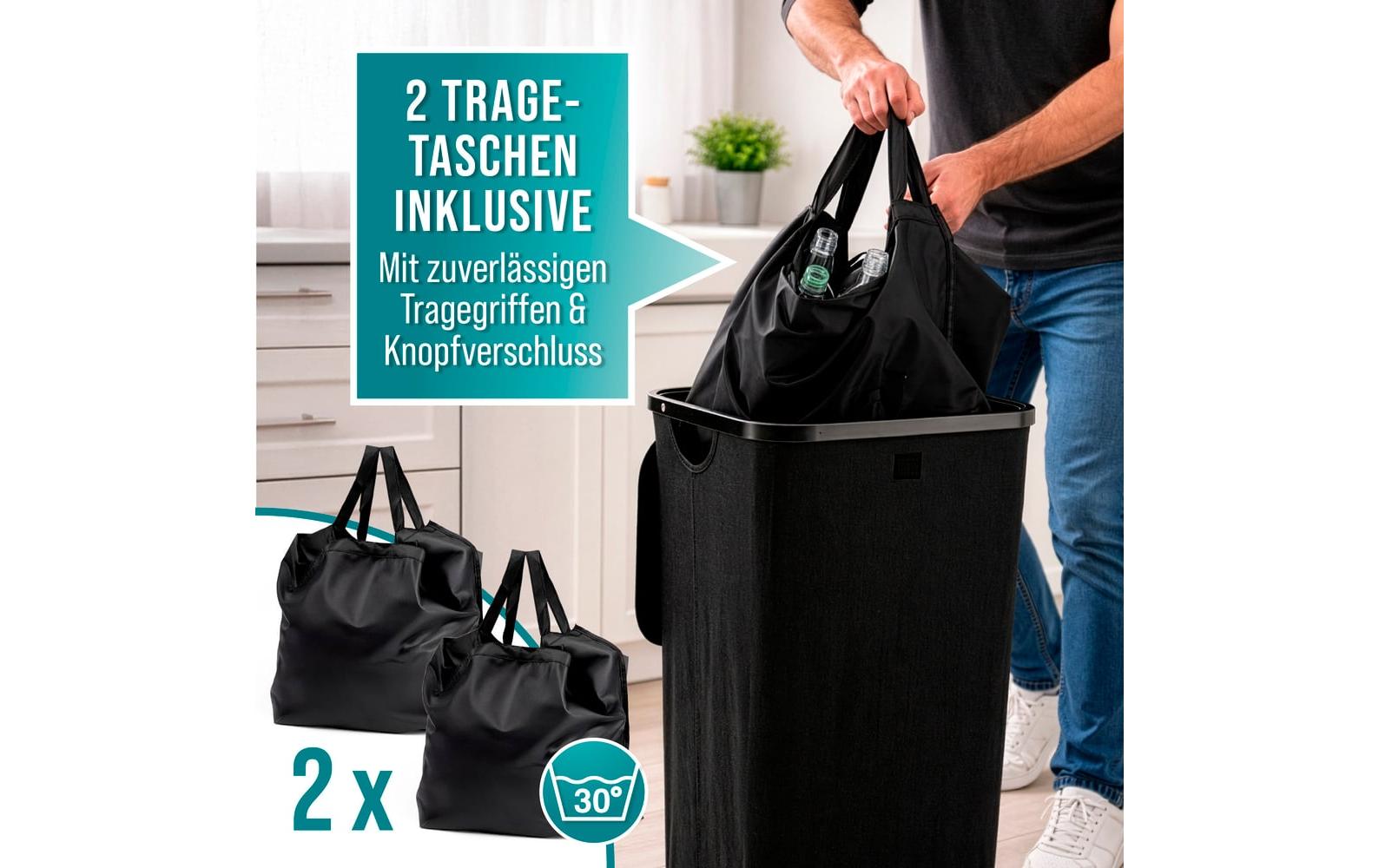 Easymaxx Sammelsack für PET-Getränkeflaschen – 100 l, schwarz, 325 × 740 × 400 mm