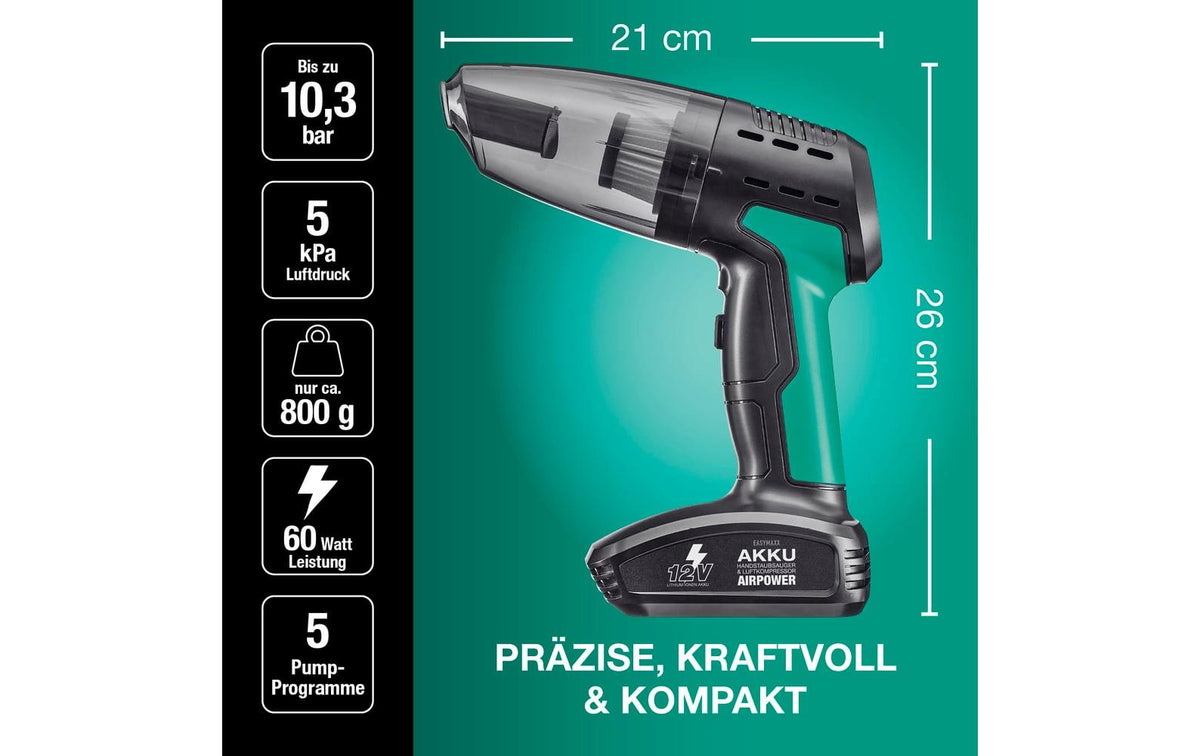 Easymaxx Akku-Handstaubsauger 11V – 0,70 l, 11,1 V, 18 min