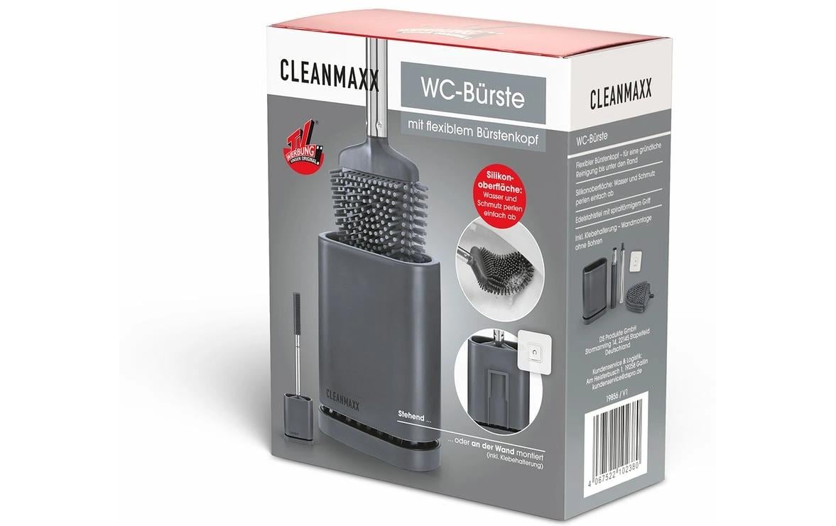 Cleanmaxx WC-Bürstenset – Edelstahl, Grau, Wandmontiert