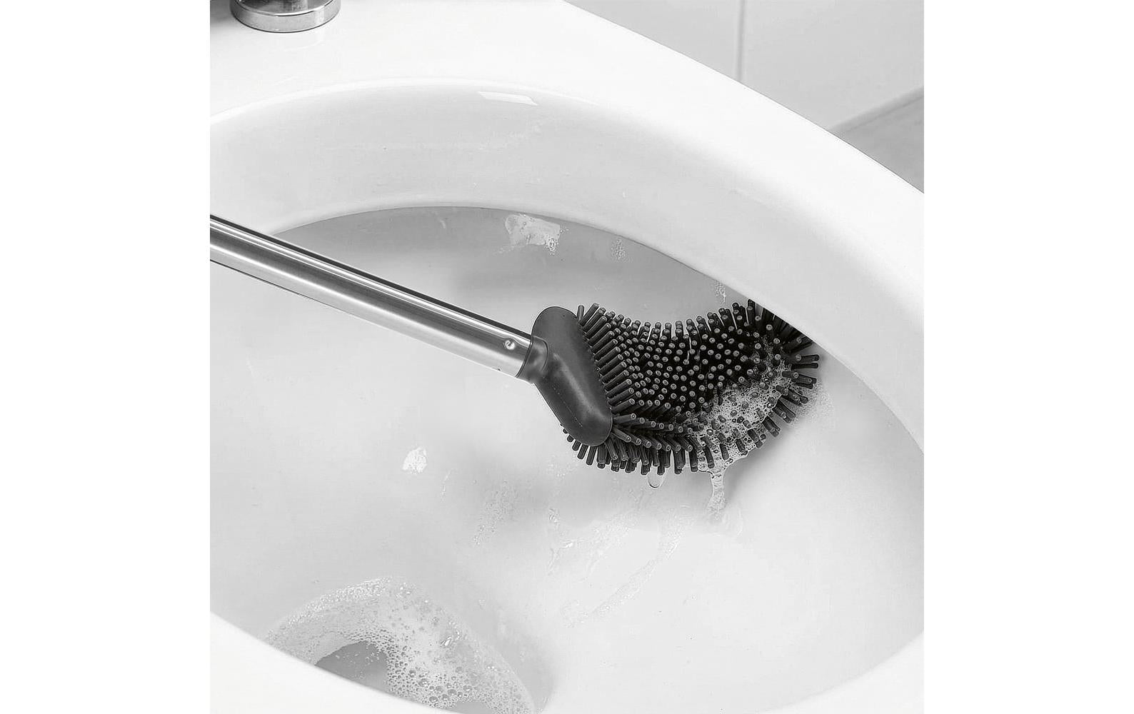 Cleanmaxx WC-Bürstenset – Edelstahl, Grau, Wandmontiert