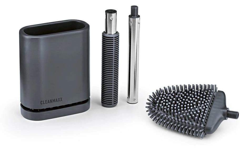 Cleanmaxx WC-Bürstenset – Edelstahl, Grau, Wandmontiert