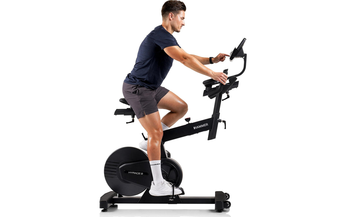 Hammer Speedbike HyRace S (LT 09_25), Schwungmasse 20 kg, Belastbarkeit 150 kg – Schwarz