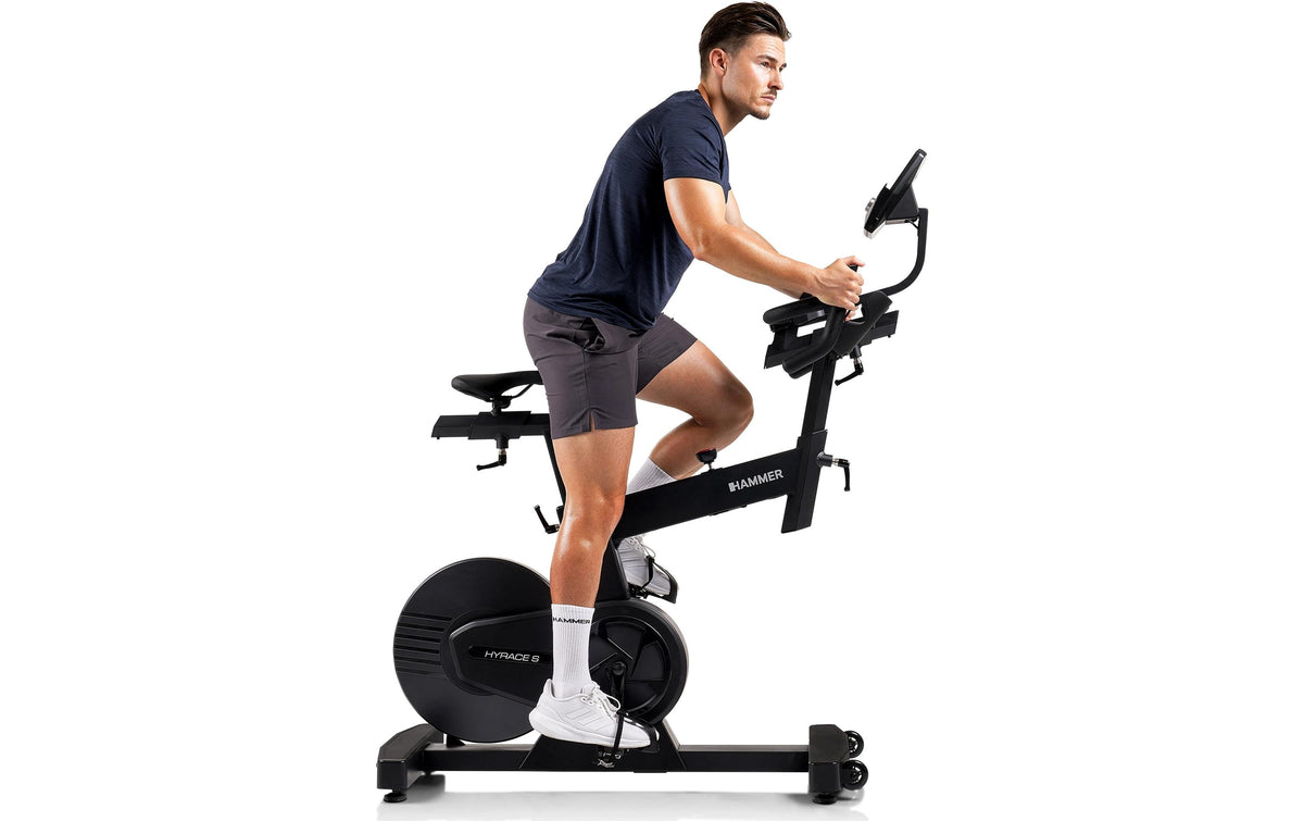 Hammer Speedbike HyRace S (LT 09_25), Schwungmasse 20 kg, Belastbarkeit 150 kg – Schwarz