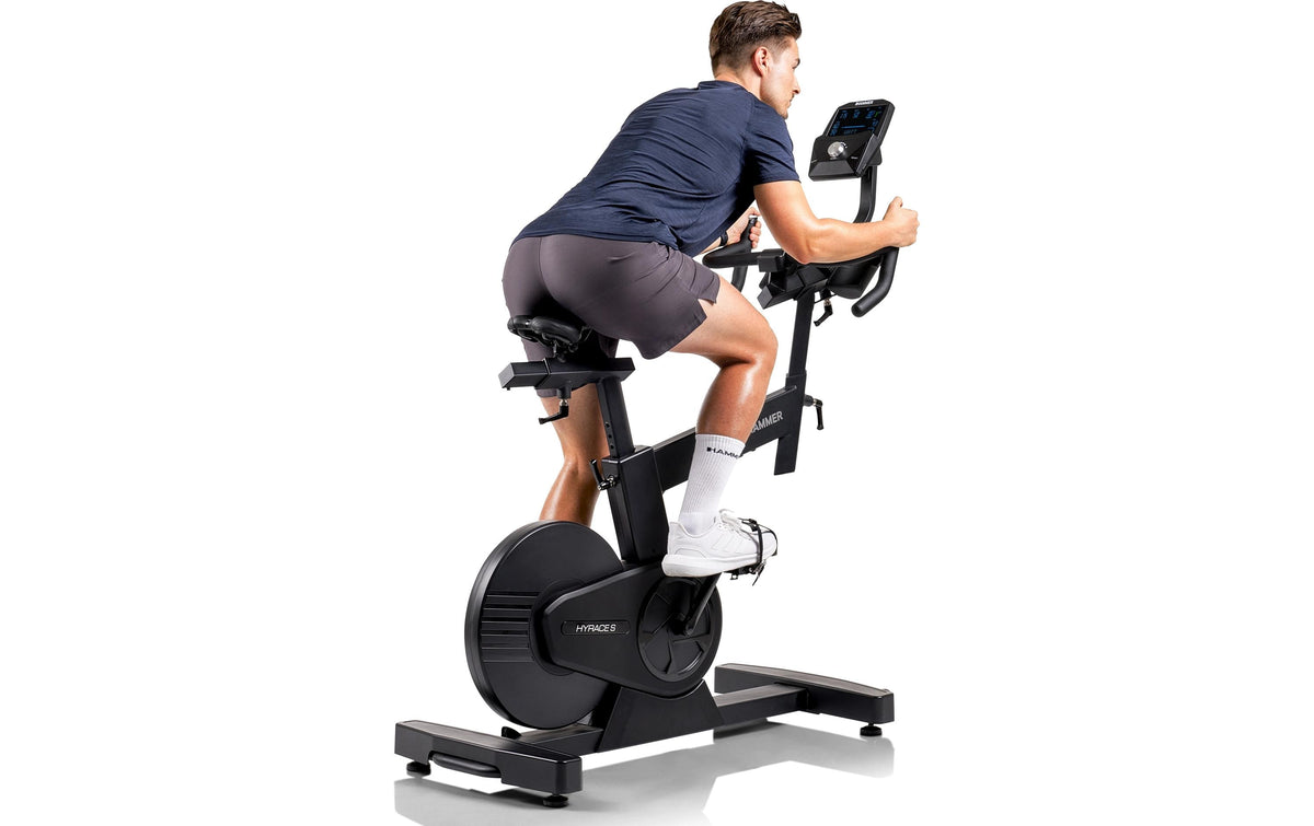Hammer Speedbike HyRace S (LT 09_25), Schwungmasse 20 kg, Belastbarkeit 150 kg – Schwarz