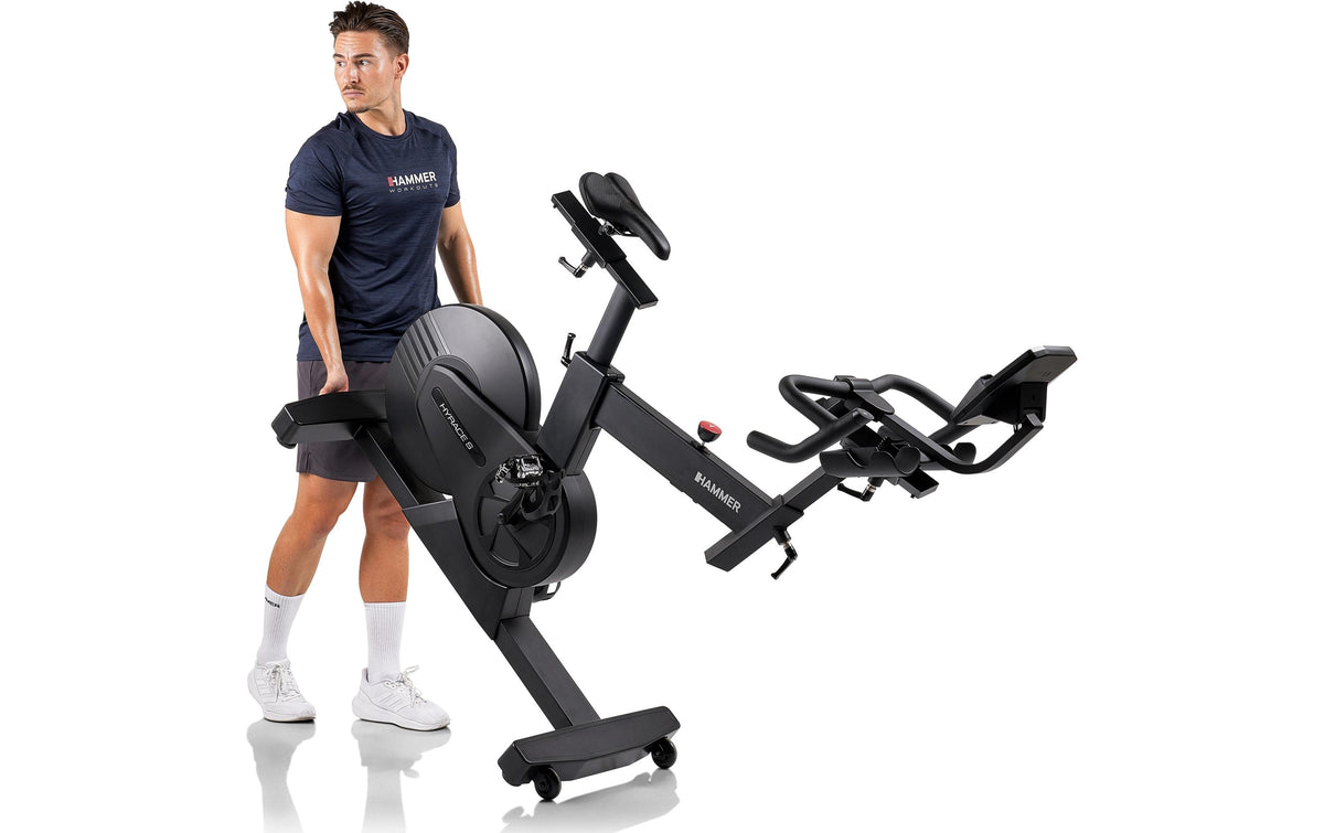 Hammer Speedbike HyRace S (LT 09_25), Schwungmasse 20 kg, Belastbarkeit 150 kg – Schwarz