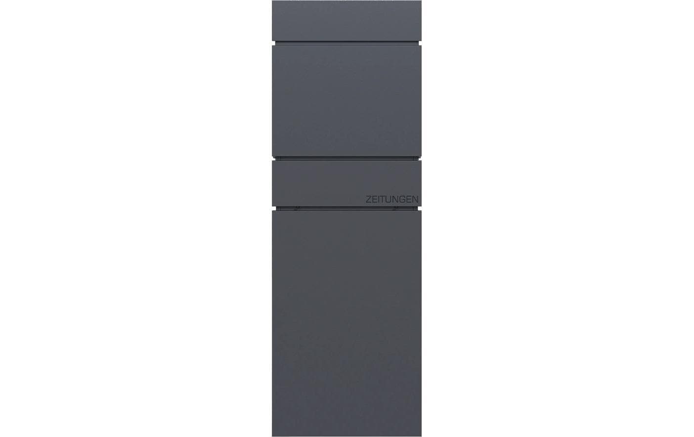 Holmberg Schmaler Paket-Briefkasten – Stahl – Anthrazit – CH-Post – 390 × 1150 × 142 mm
