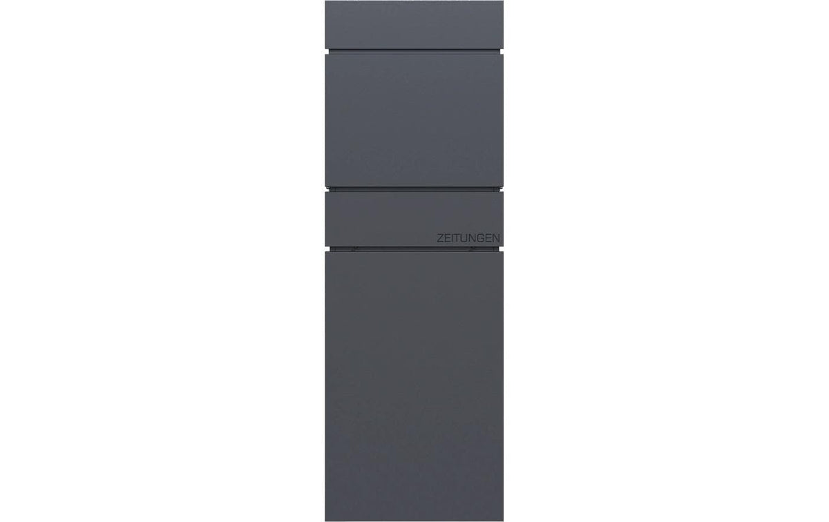 Holmberg Schmaler Paket-Briefkasten – Stahl – Anthrazit – CH-Post – 390 × 1150 × 142 mm