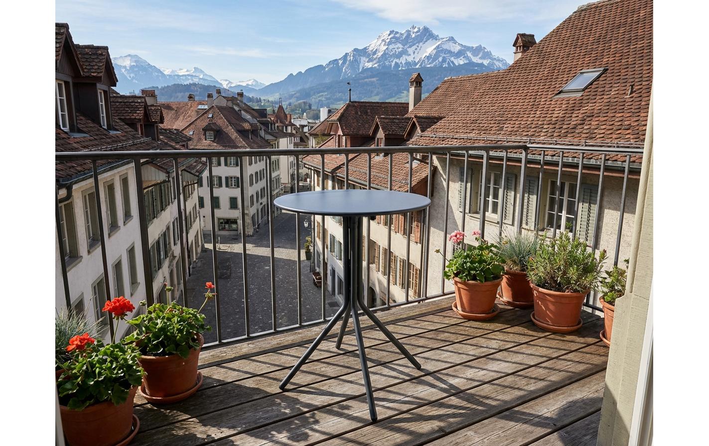 Cocon Bistrotisch – Anthrazit – Stahl – Tisch Ø 57 × 70 cm – pulverbeschichtet