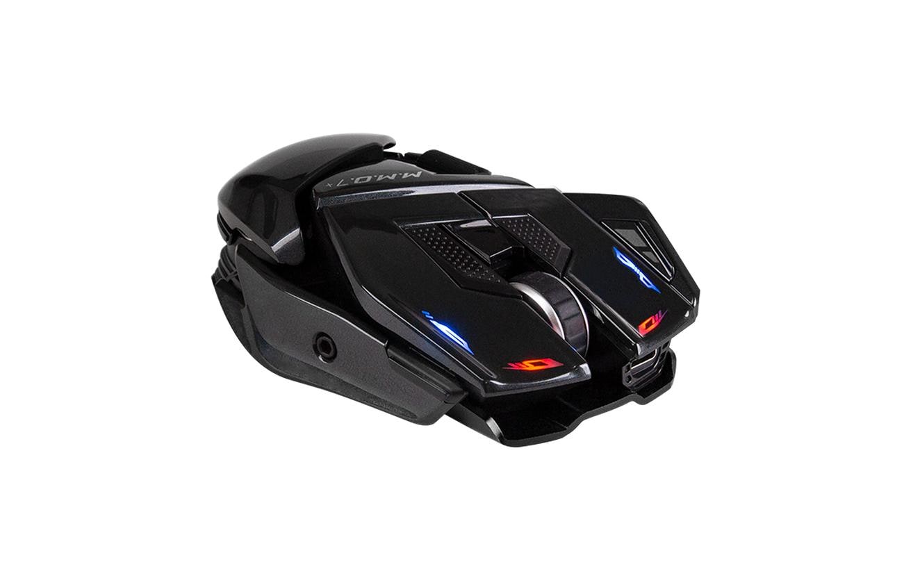 Mad Catz M.M.O. 7+ – Gaming-Maus – Kabellos (2,4 GHz), Kabelgebunden (USB-C), 26000 DPI, Rechts, Schwarz