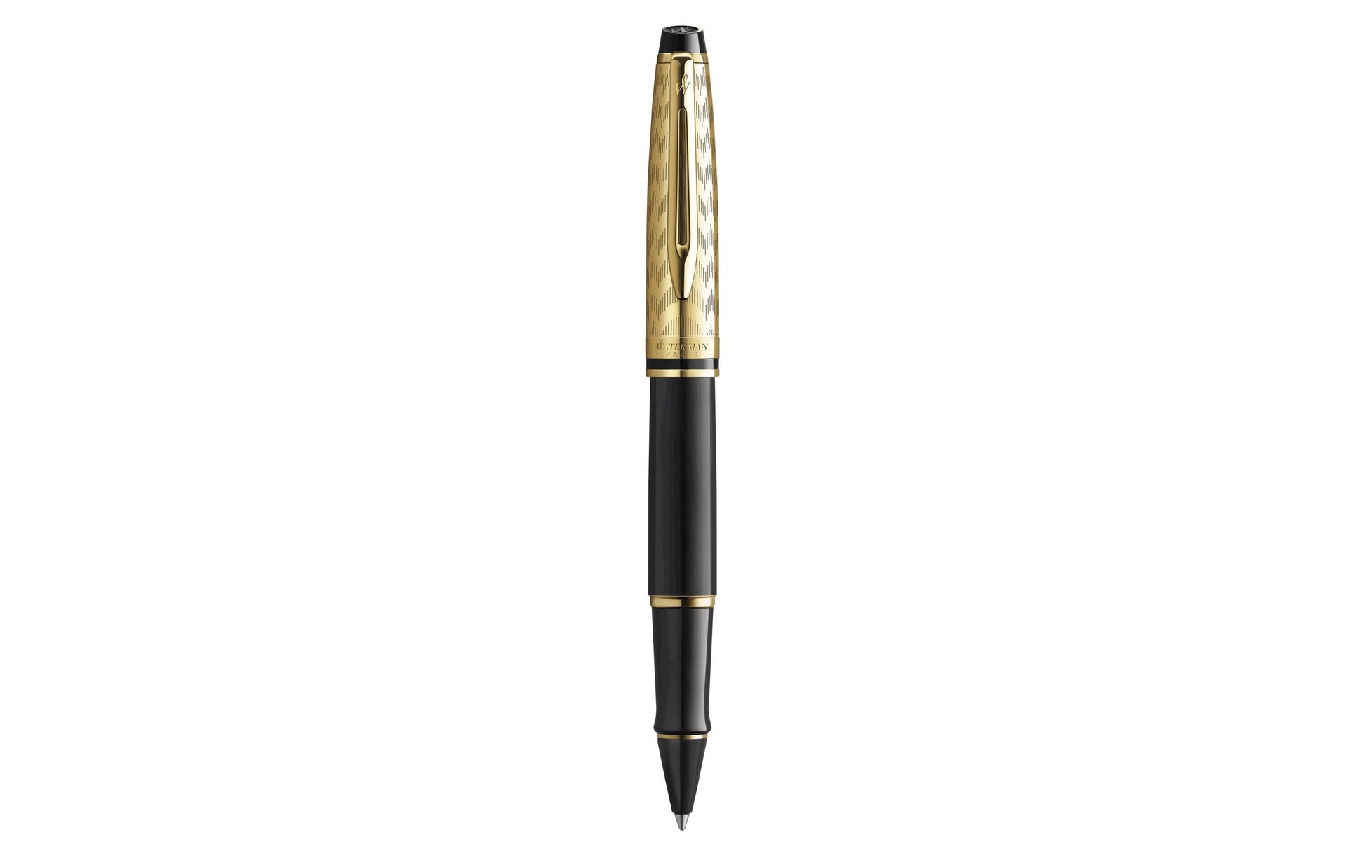 Waterman Expert Deluxe – Tintenroller, Schwarz, Edelstahl (Lack, Gold), Sortiert