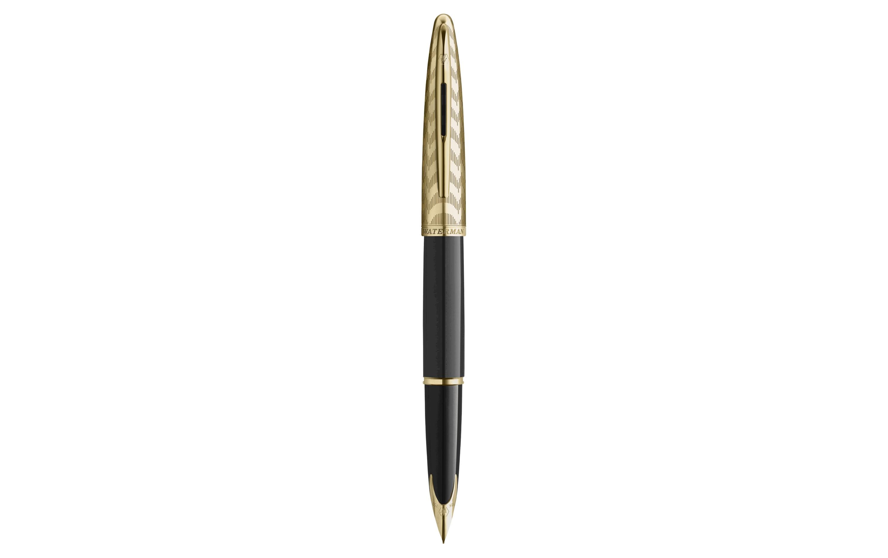 Waterman Carene Deluxe – Füllfederhalter – F – Schwarz – 18-karätige Goldfeder