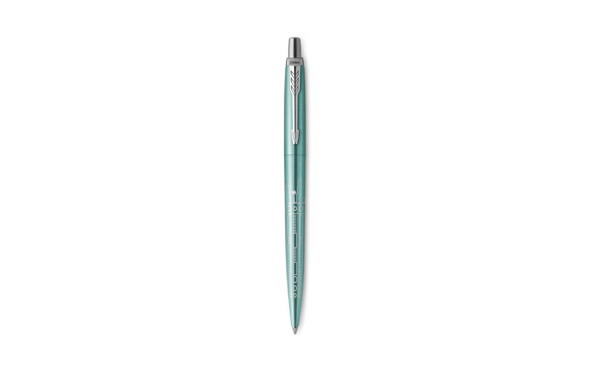 Parker Jotter Special Edition Miami Kugelschreiber – Blau, Mittel, Edelstahl, Grün, nachfüllbar