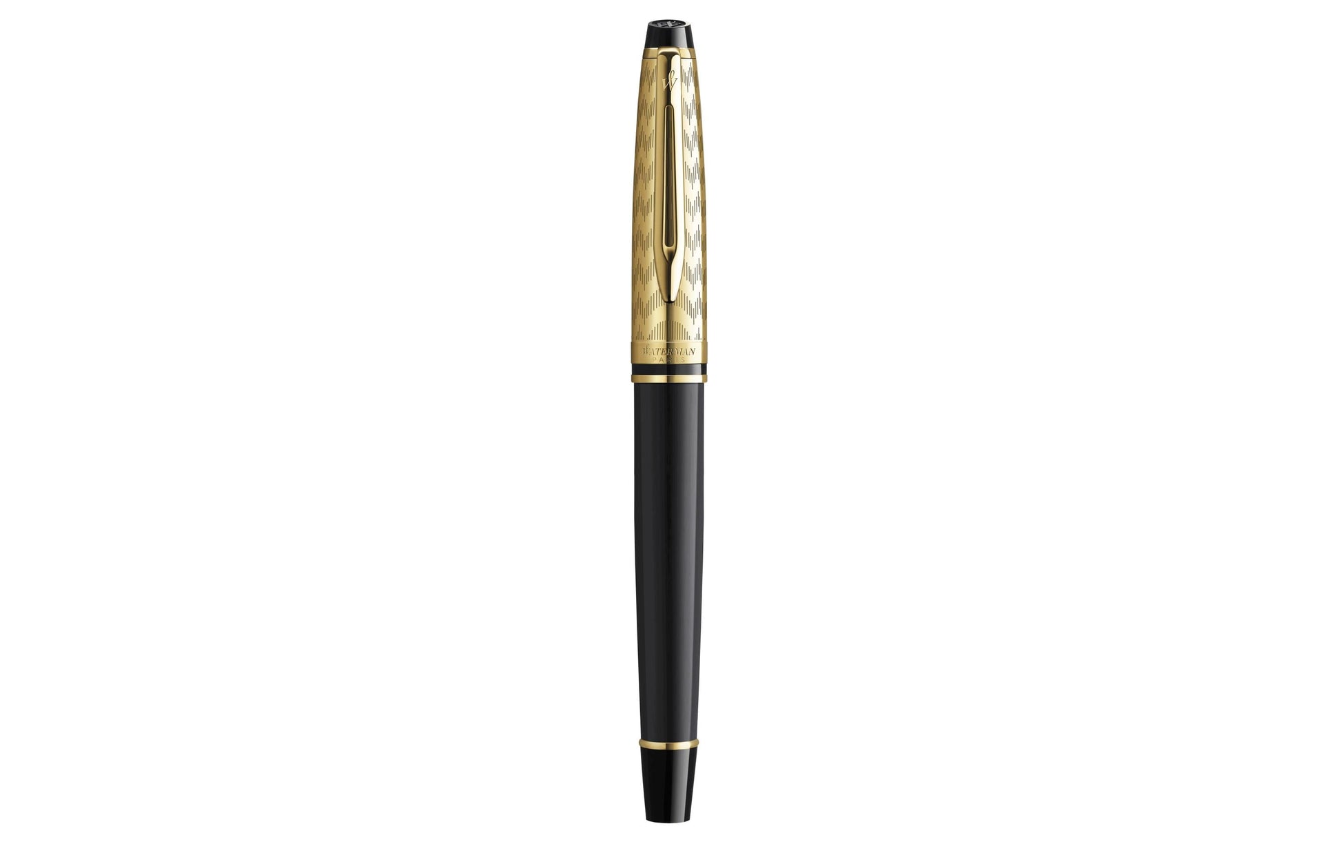 Waterman Expert Deluxe – Tintenroller, Schwarz, Edelstahl (Lack, Gold), Sortiert
