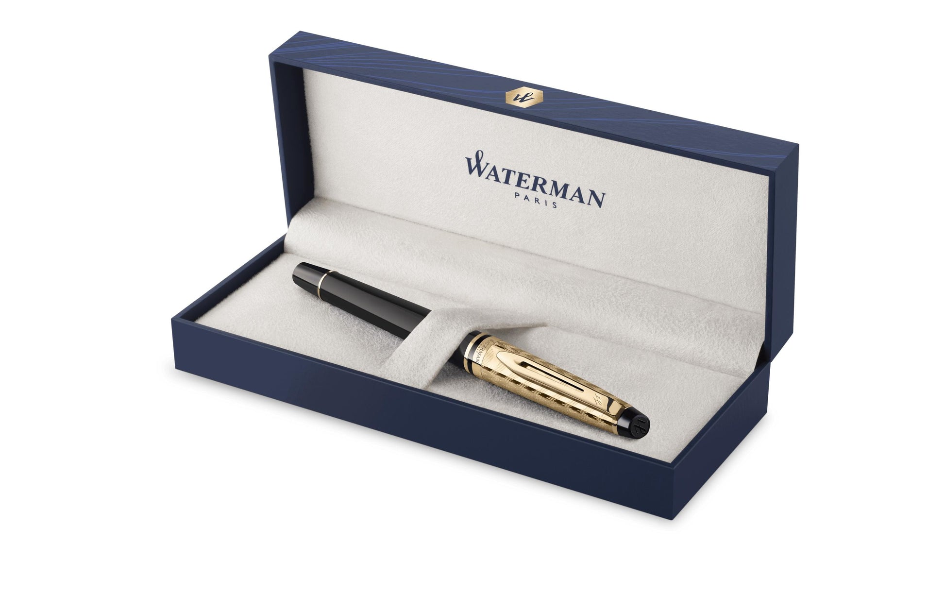 Waterman Expert Deluxe – Tintenroller, Schwarz, Edelstahl (Lack, Gold), Sortiert