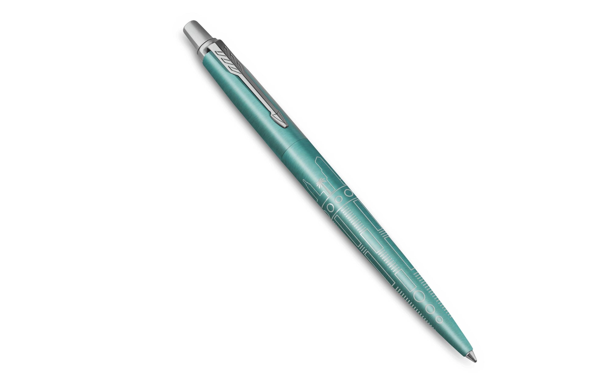 Parker Jotter Special Edition Miami Kugelschreiber – Blau, Mittel, Edelstahl, Grün, nachfüllbar