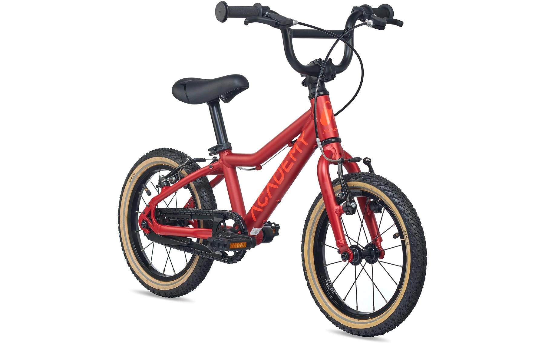 Academy Fahrrad – 14″, Felgenbremse, Luftreifen, höhenverstellbar – ab 4 Jahren – Aluminium, Rot