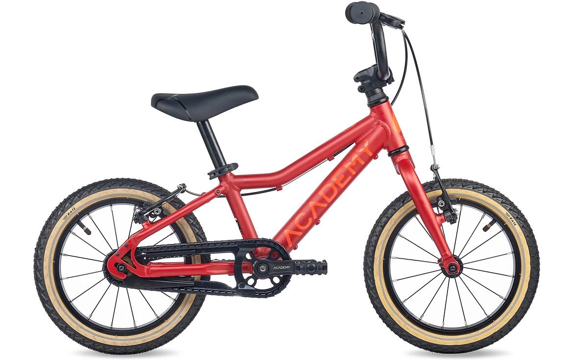 Academy Fahrrad – 14″, Felgenbremse, Luftreifen, höhenverstellbar – ab 4 Jahren – Aluminium, Rot