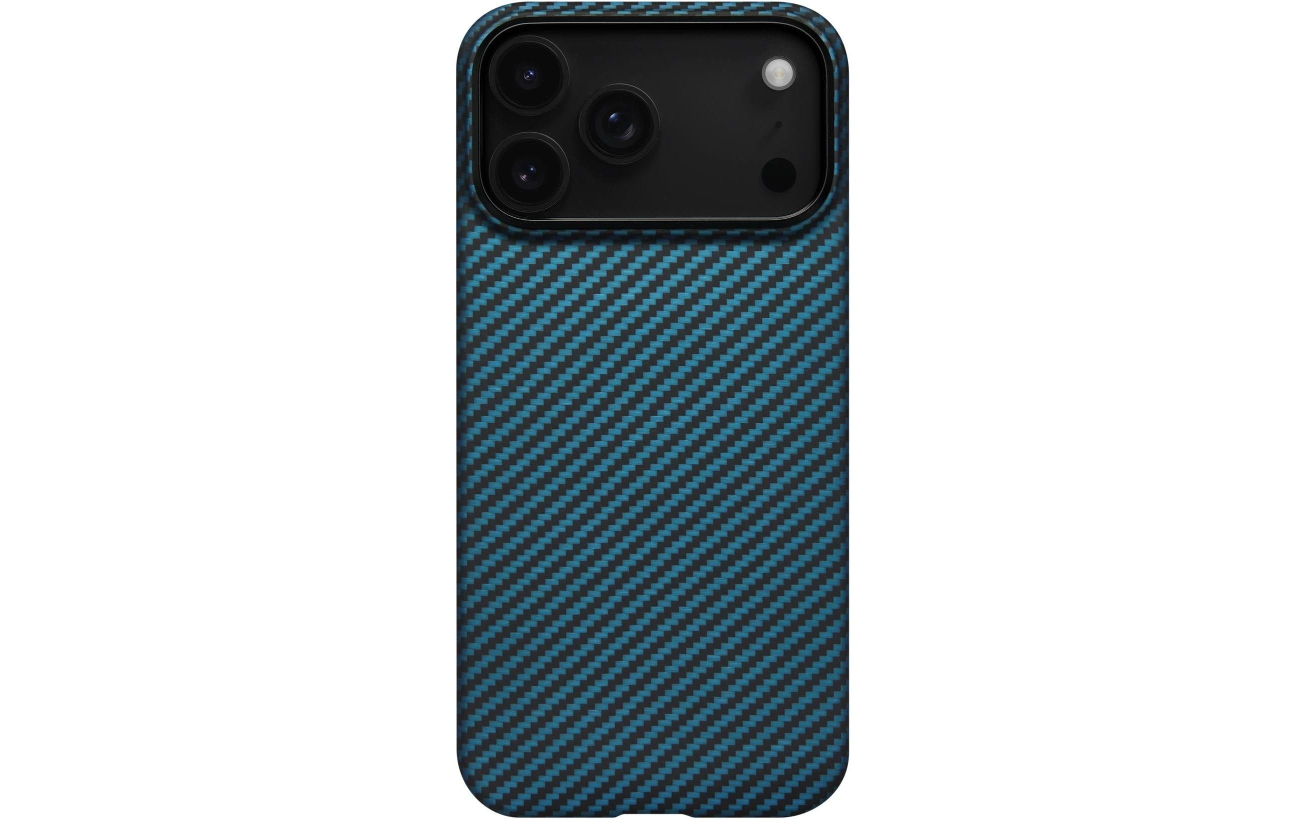 Pitaka Ultra-Slim Backcover – für Apple iPhone 17 Pro – MagSafe, Aramid+Karbonfaser, Blau/Grau