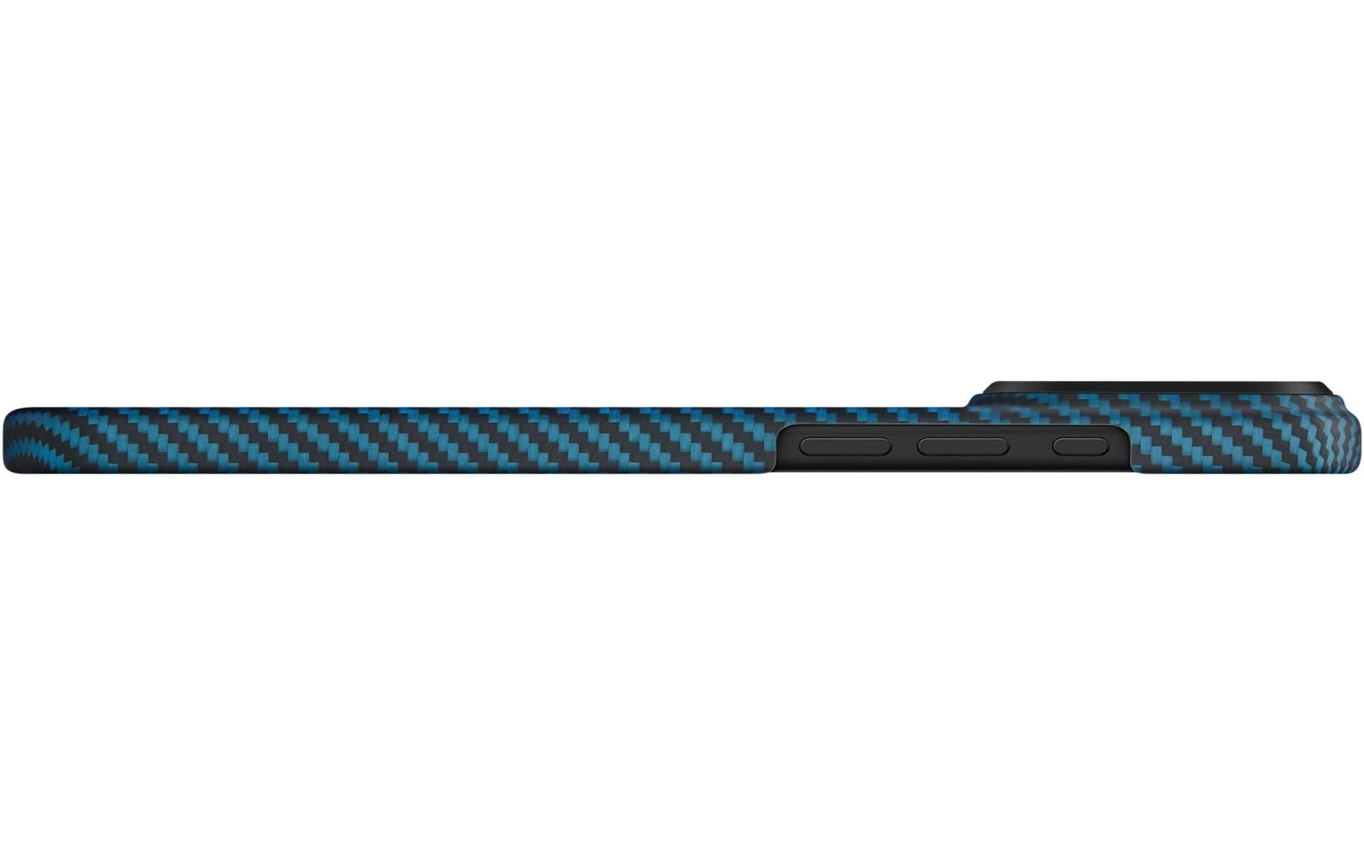 Pitaka Ultra-Slim Backcover – für Apple iPhone 17 Pro – MagSafe, Aramid+Karbonfaser, Blau/Grau