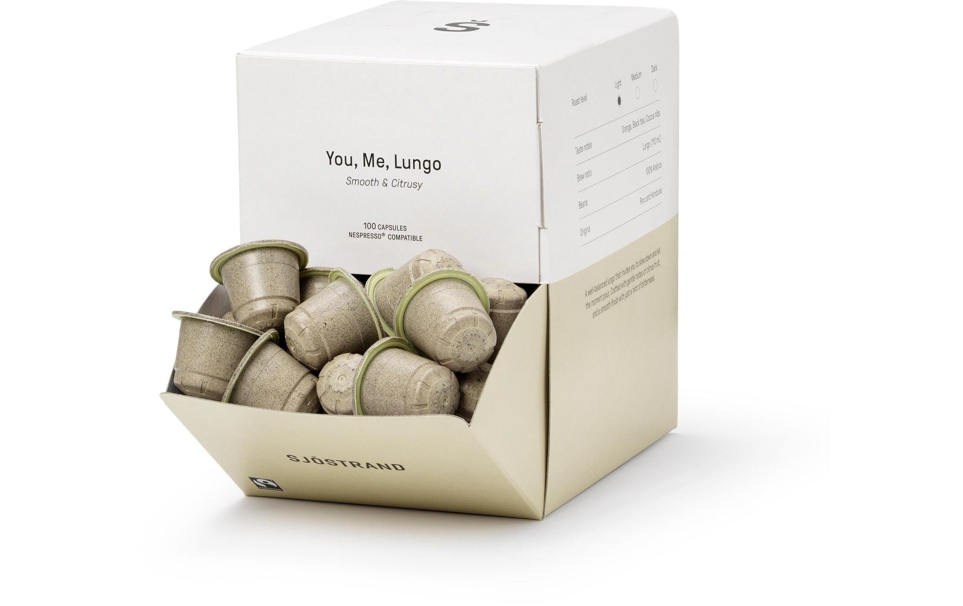 Sjöstrand You, Me – Kapseln für Nespresso – Lungo, Bio, Fairtrade, 100 Kapseln