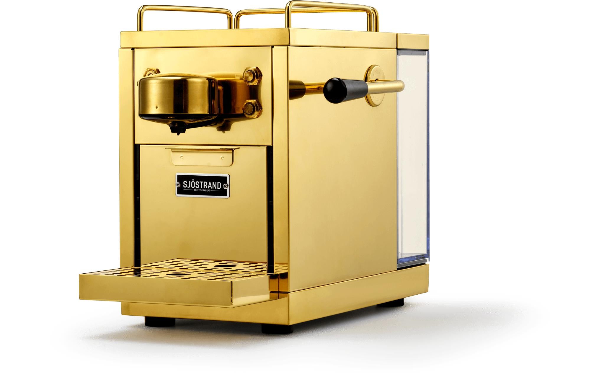 Sjöstrand M1-BR-CH-A Kapselmaschine – für Nespresso, 1,2 l, kupfer, 18,6 × 33,6 × 25,9 cm
