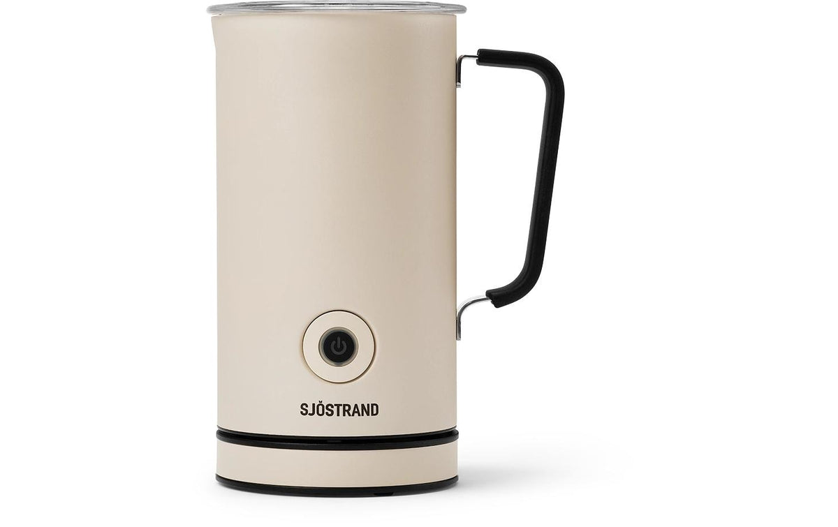 Sjöstrand Milchaufschäumer F1-BE-CH-A – 300 ml, Milcherwärmung – Beige/Edelstahl