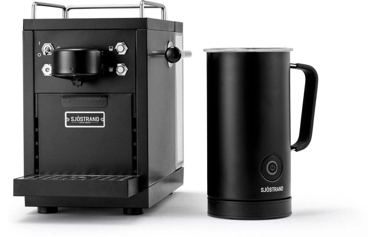 Sjöstrand Milchaufschäumer F1-BL-CH-A – 300 ml, 650 W, spülmaschinenfest – schwarz/edelstahl