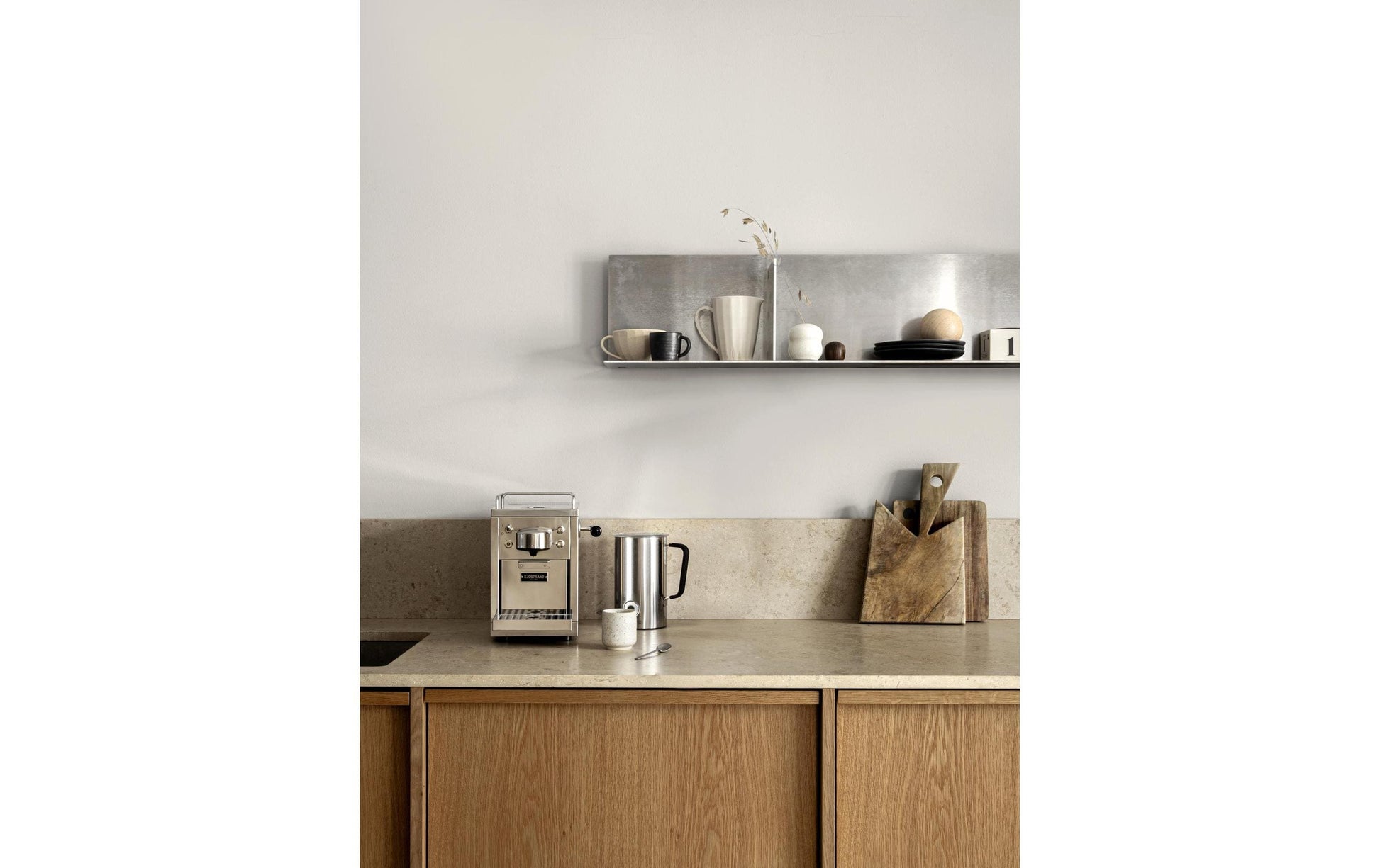 Sjöstrand M1-ST-CH-A Kapselmaschine – für Nespresso, 1,2 l, silber, 18,6 × 25,9 × 33,6 cm