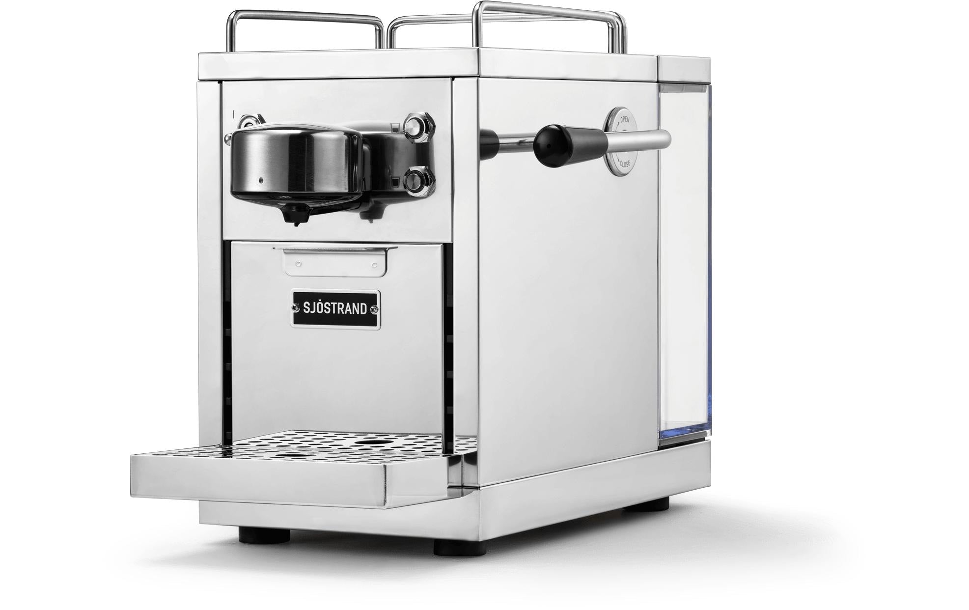 Sjöstrand M1-ST-CH-A Kapselmaschine – für Nespresso, 1,2 l, silber, 18,6 × 25,9 × 33,6 cm