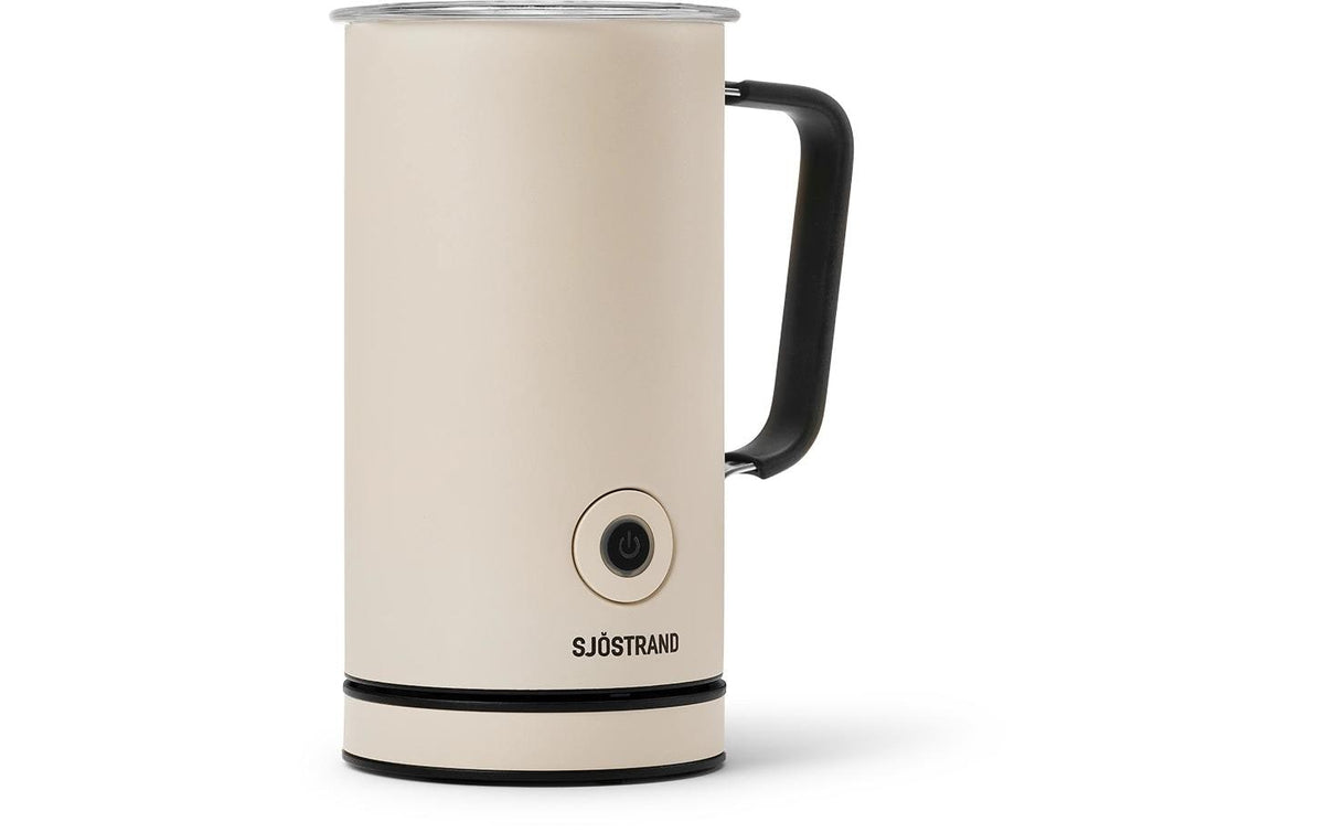 Sjöstrand Milchaufschäumer F1-BE-CH-A – 300 ml, Milcherwärmung – Beige/Edelstahl
